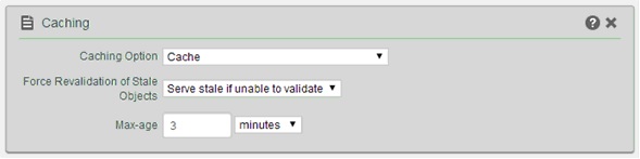 Set values to configure the caching behavior