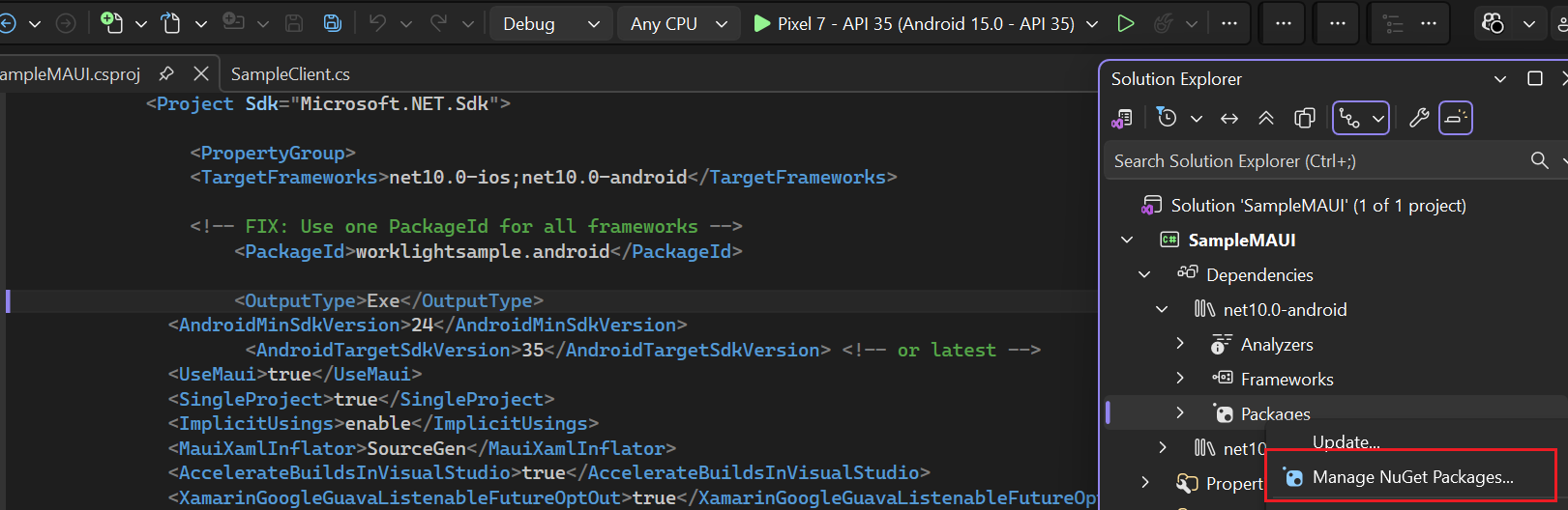 Adding sdk from nuget.org