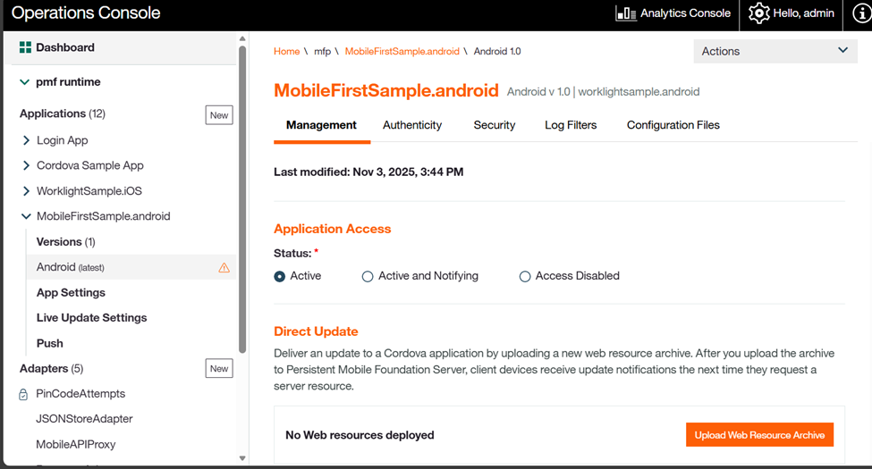 Register an application