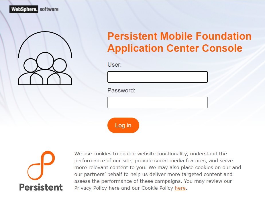 Login of the PMF Application Center console