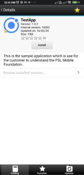 Accessing an application in Google play from the mobile client on the device