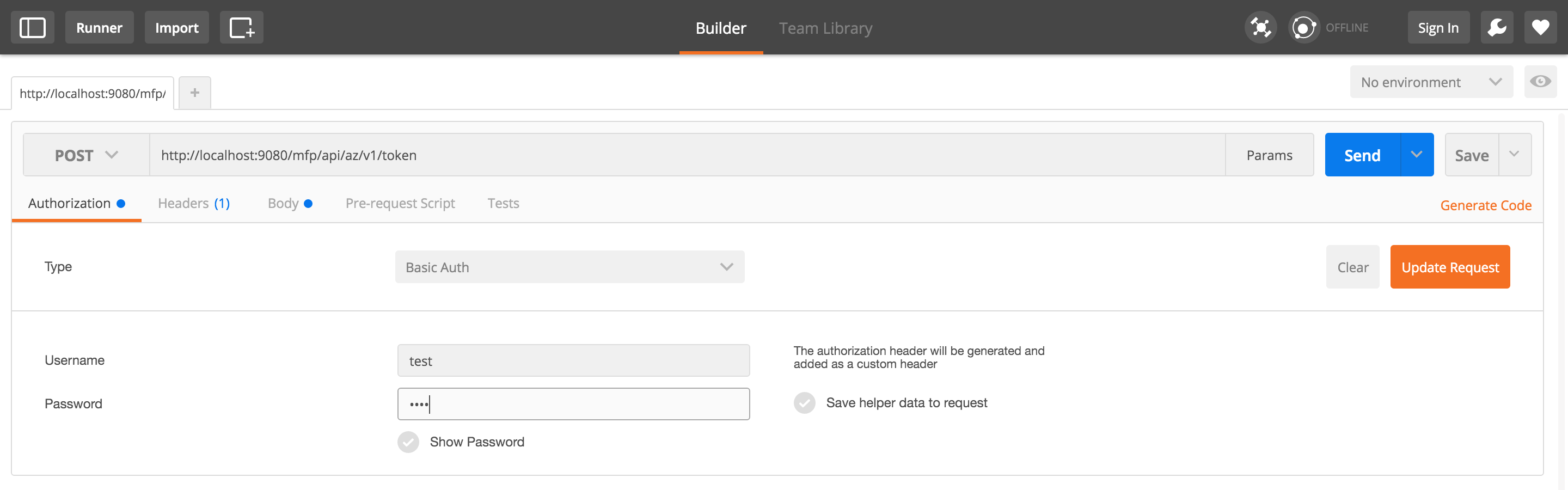 Image of postman configuration