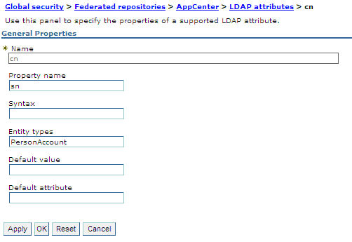 Associating LDAP full user name and password with sn property
