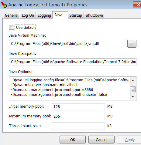 Apache Tomcat 7 properties