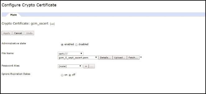 Configure Crypto certificate