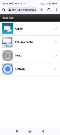 Installation of the mobile client in Android