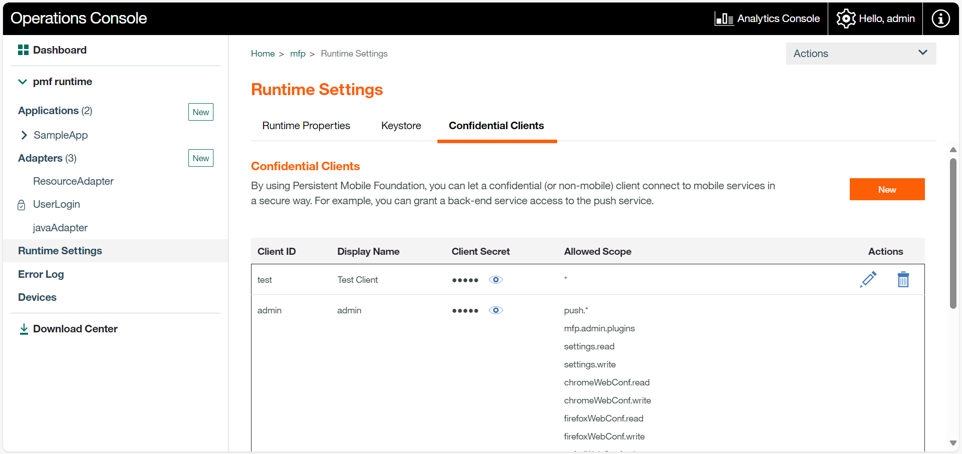 Configurting a confidential client