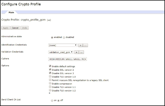 Configure Crypto profile