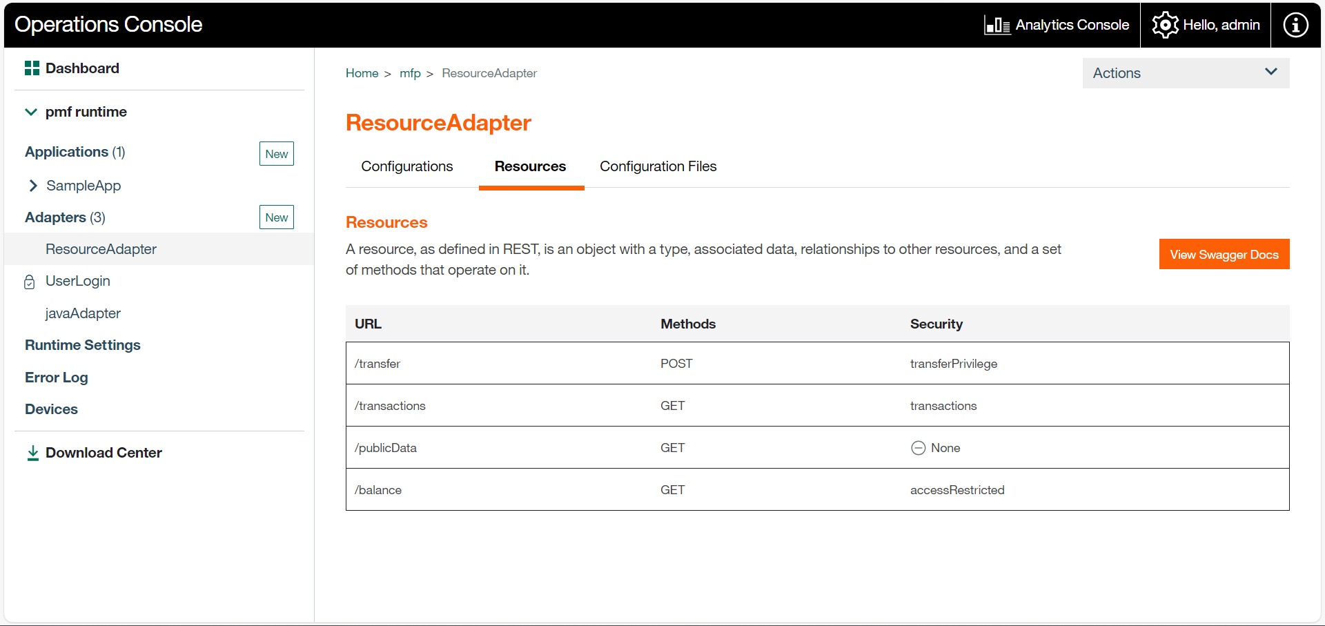 Image of adapter configuration screen