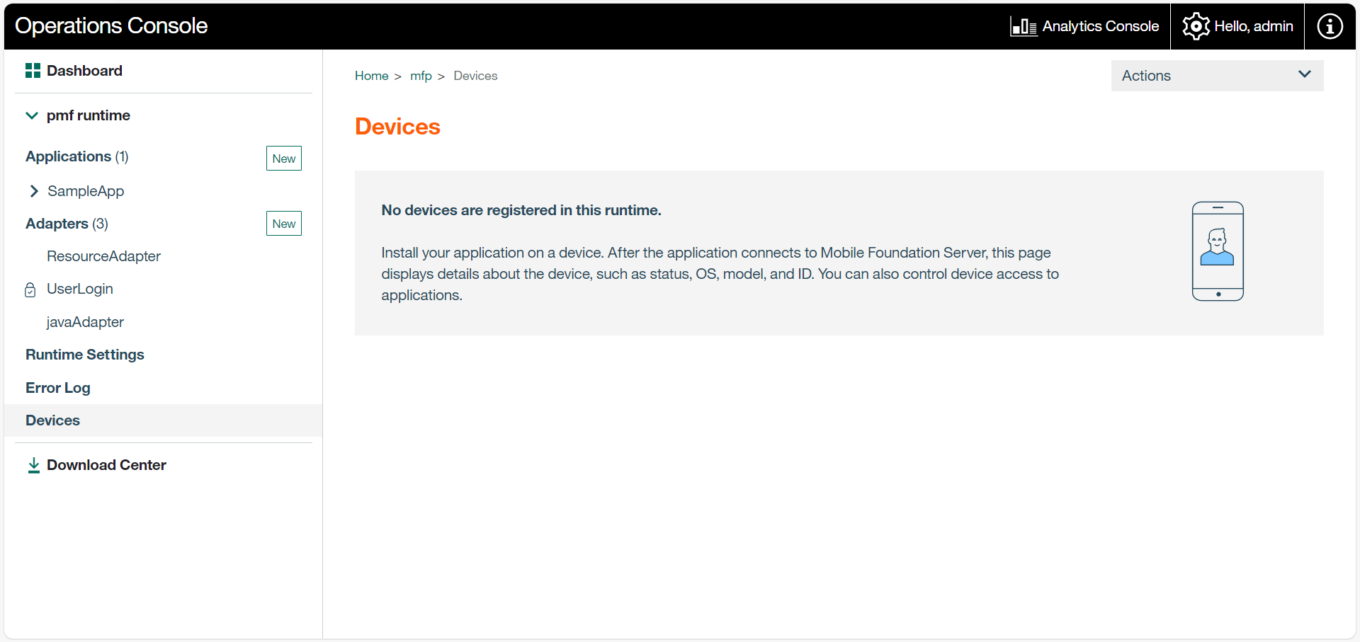 Image of device management screen